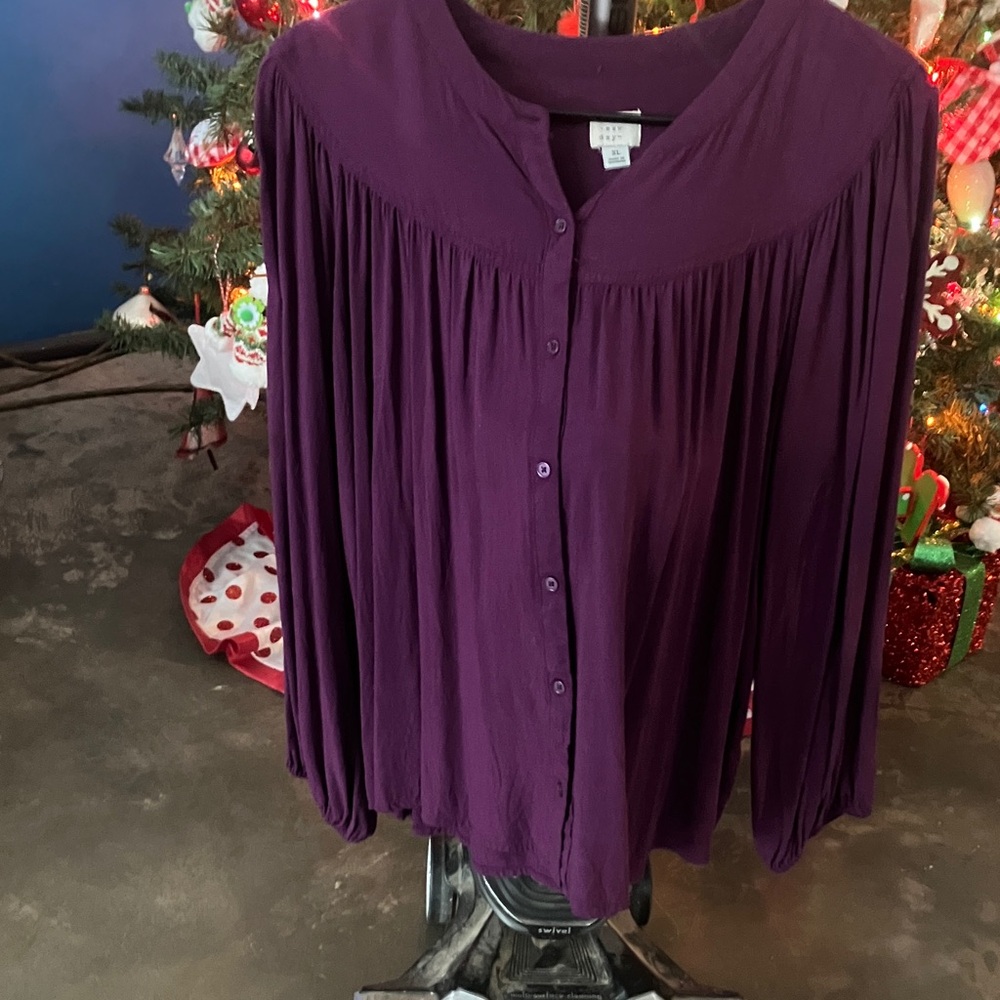 a new day Rich Purple Blouse